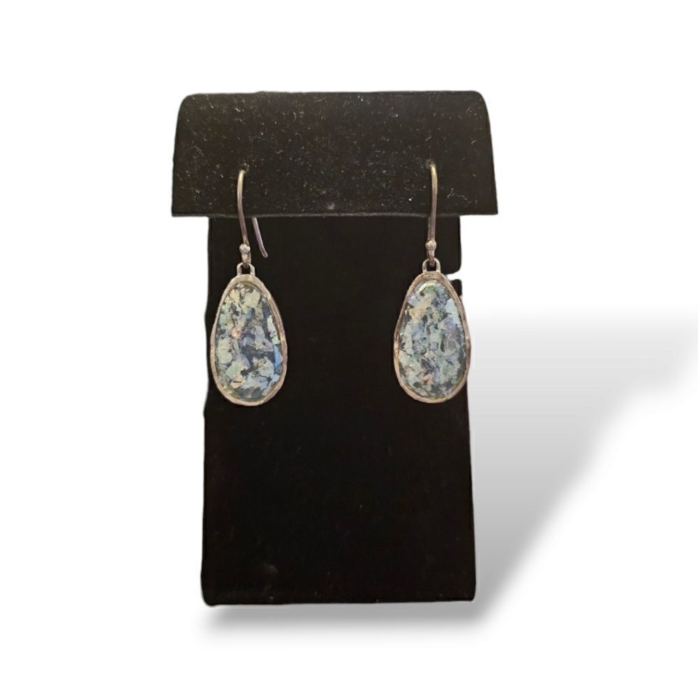 Iris SR Sterling Silver 925 Celestial Shimmer Opal Dangle Earrings